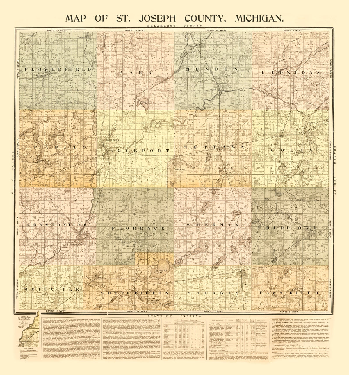 Preview of Vintage Map of St. Joseph County, Michigan 1897