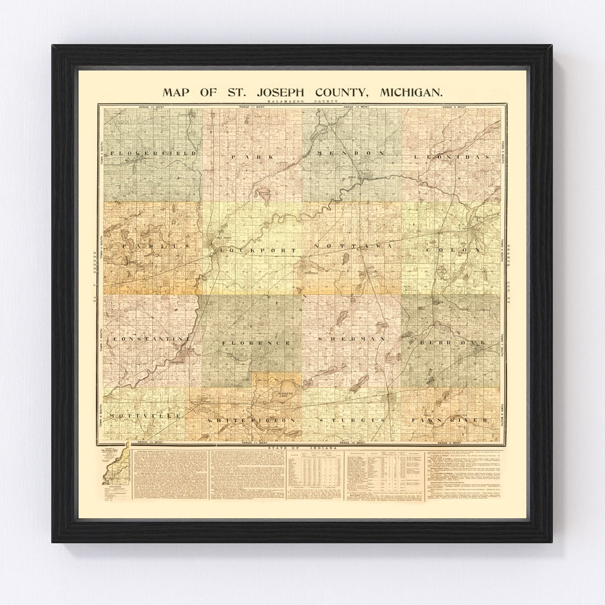 St. Joseph County Vintage Map 1897