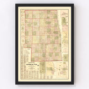 Sanilac County Vintage Map 1876