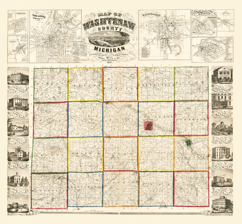 Size comparison using Vintage Map of Washtenaw County, Michigan 1856
