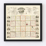 Washtenaw County Vintage Map 1856