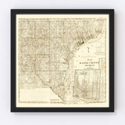 Wayne County Vintage Map 1855