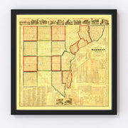 Wayne County Vintage Map 1860