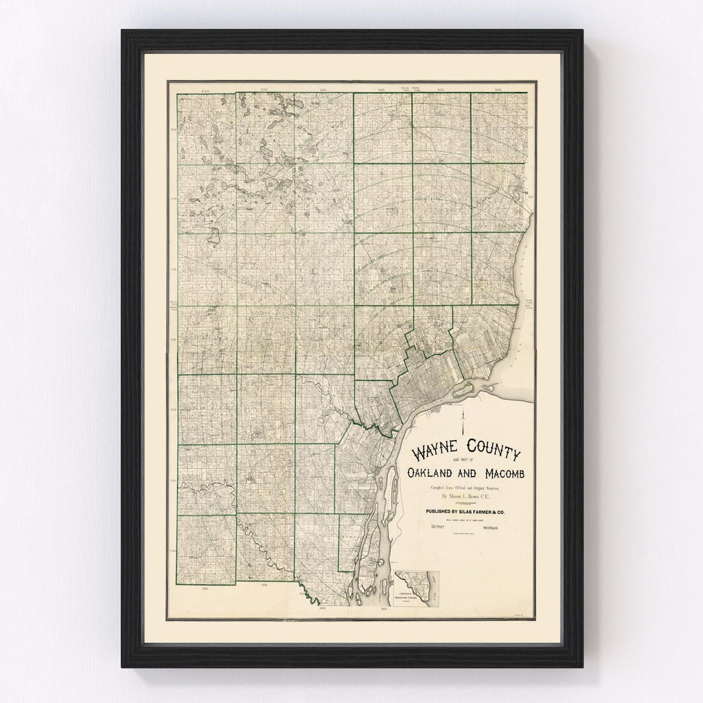 Wayne County Vintage Map 1894
