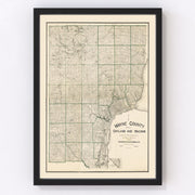 Wayne County Vintage Map 1894