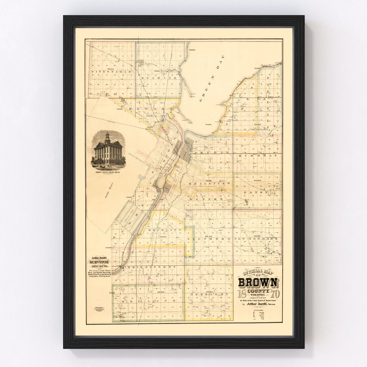 Brown County Vintage Map 1870