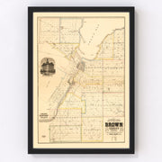 Brown County Vintage Map 1870