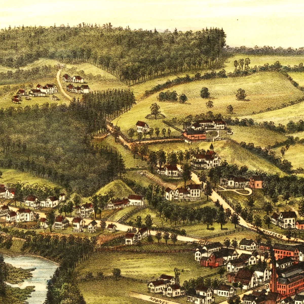Restored historic details from the 1888 city map of Alton, New Hampshire