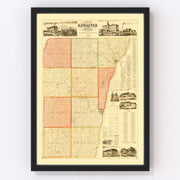 Kewaunee County Vintage Map 1895