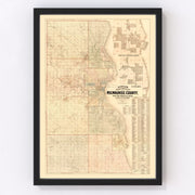 Milwaukee County Vintage Map 1893