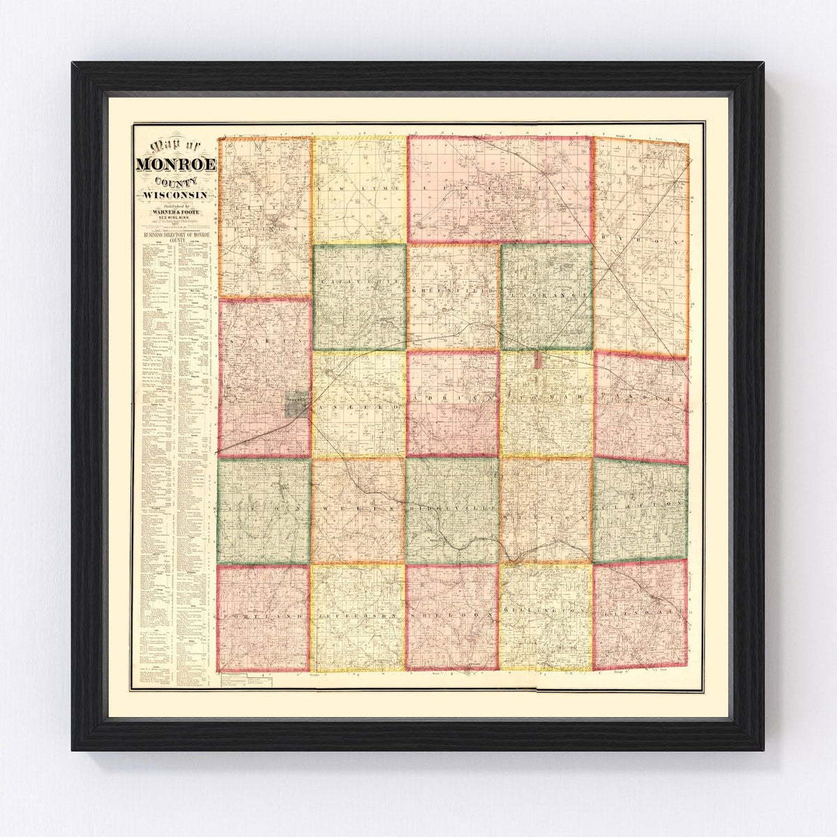 Monroe County Vintage Map 1877