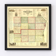 Kenosha County Vintage Map 1873