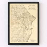 Racine County Vintage Map 1893