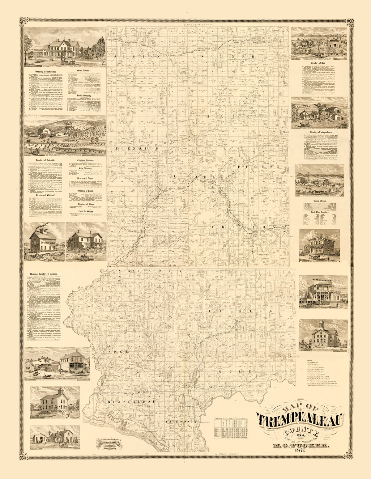 Preview of Vintage Map of Trempealeau County, Wisconsin 1877