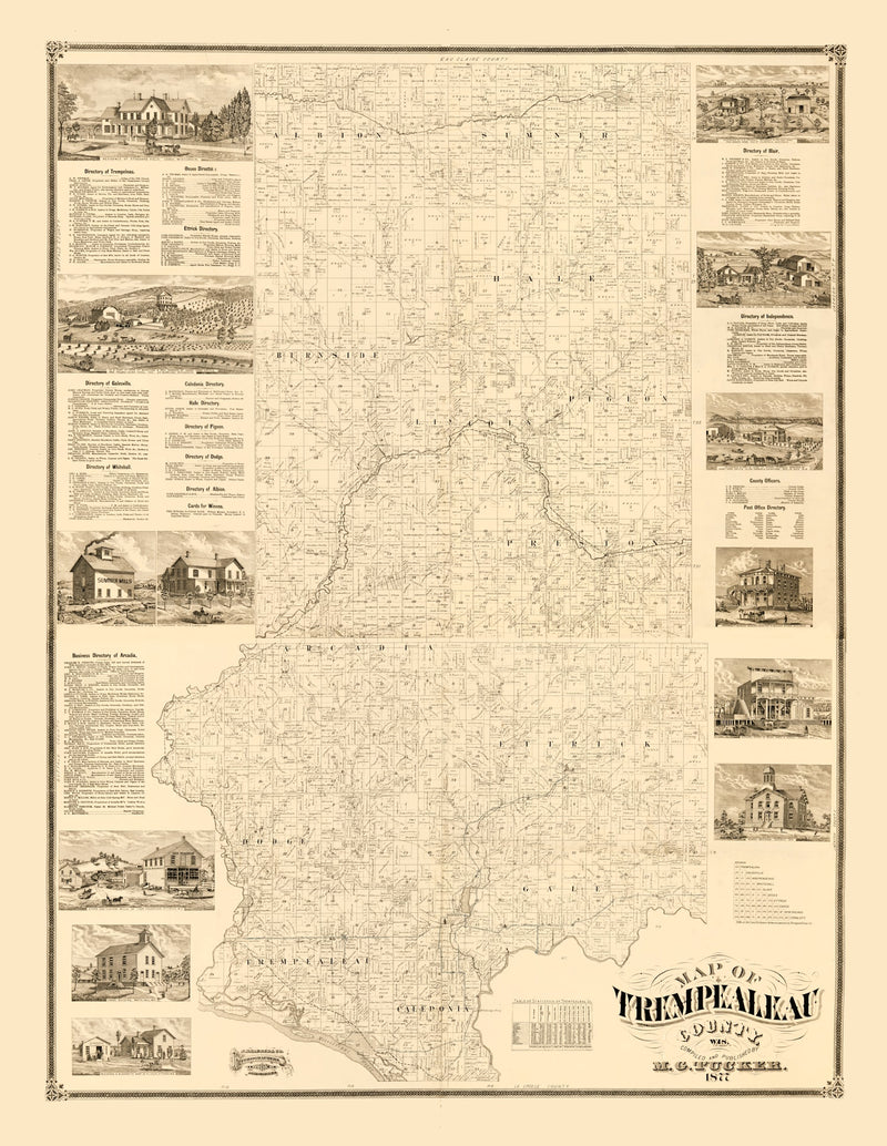 Size comparison using Vintage Map of Trempealeau County, Wisconsin 1877