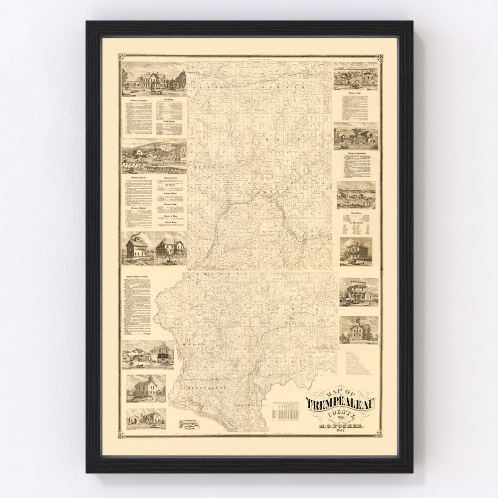Trempealeau County Vintage Map 1877