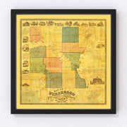 Winnebago County Vintage Map 1862