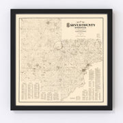 Carver County Vintage Map 1880
