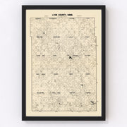 Lyon County Vintage Map 1884