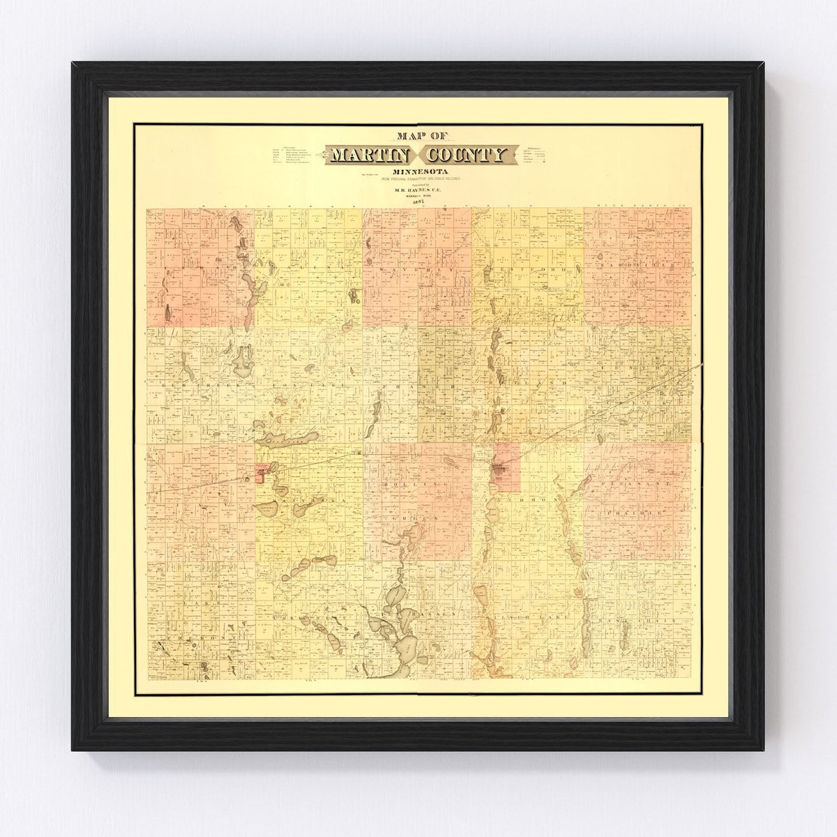 Martin County Vintage Map 1887