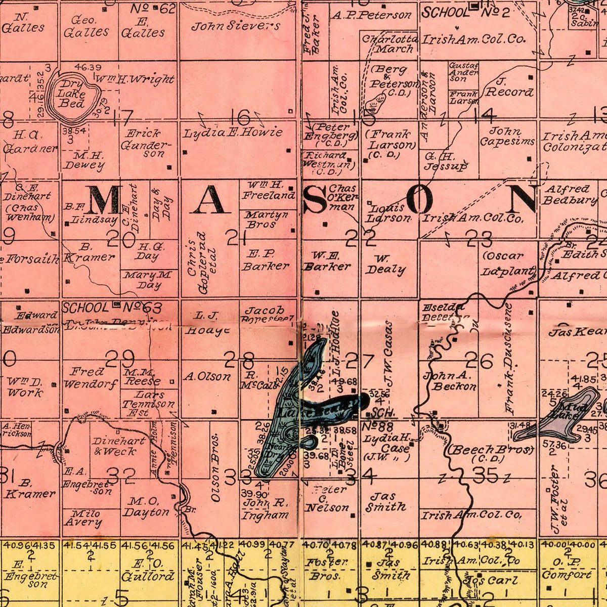 Restored historic details from the 1898 county map of Murray County, Minnesota