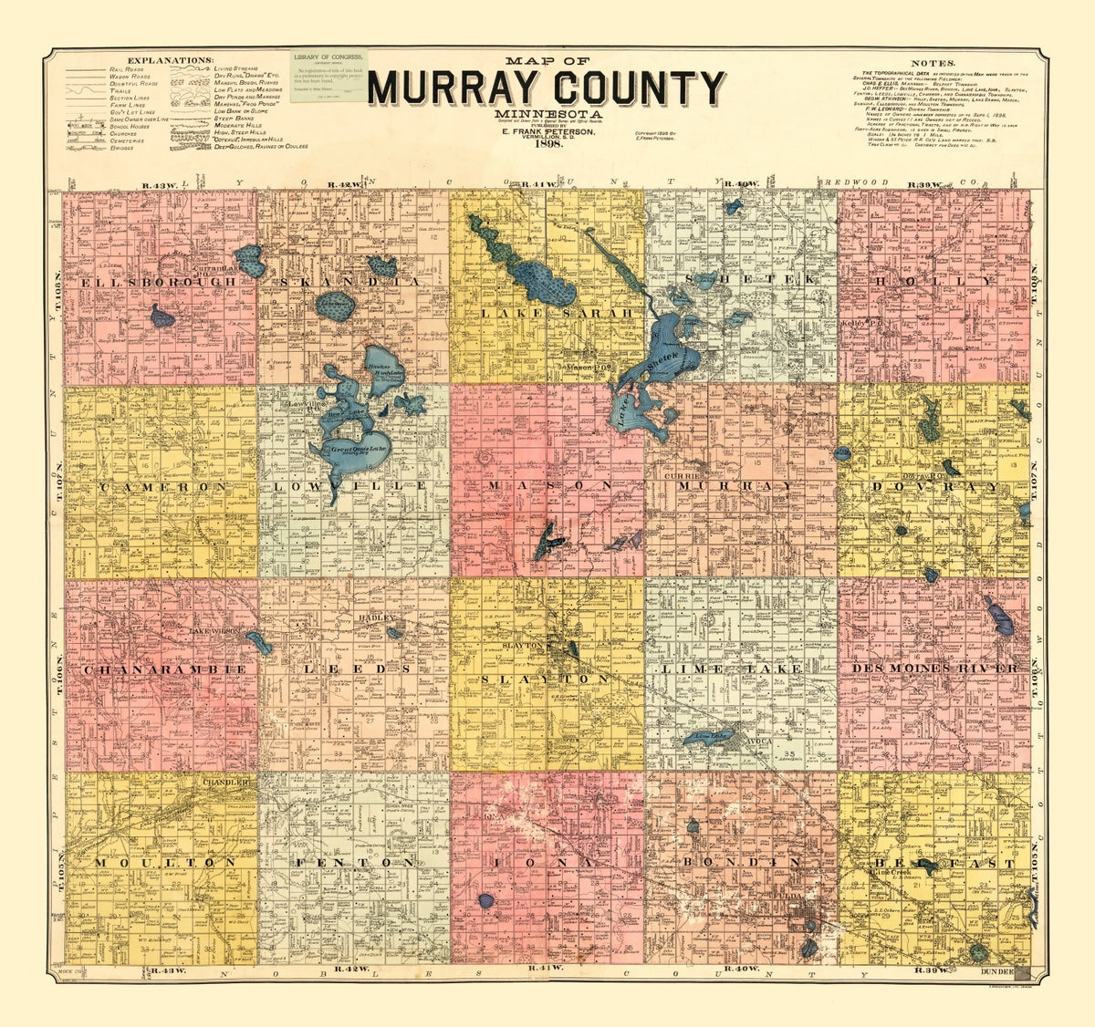 Preview of Vintage Map of Murray County, Minnesota 1898