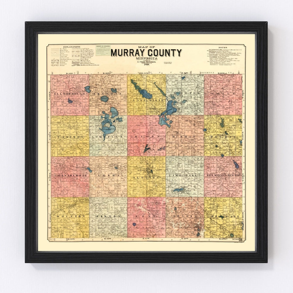 Murray County Vintage Map 1898
