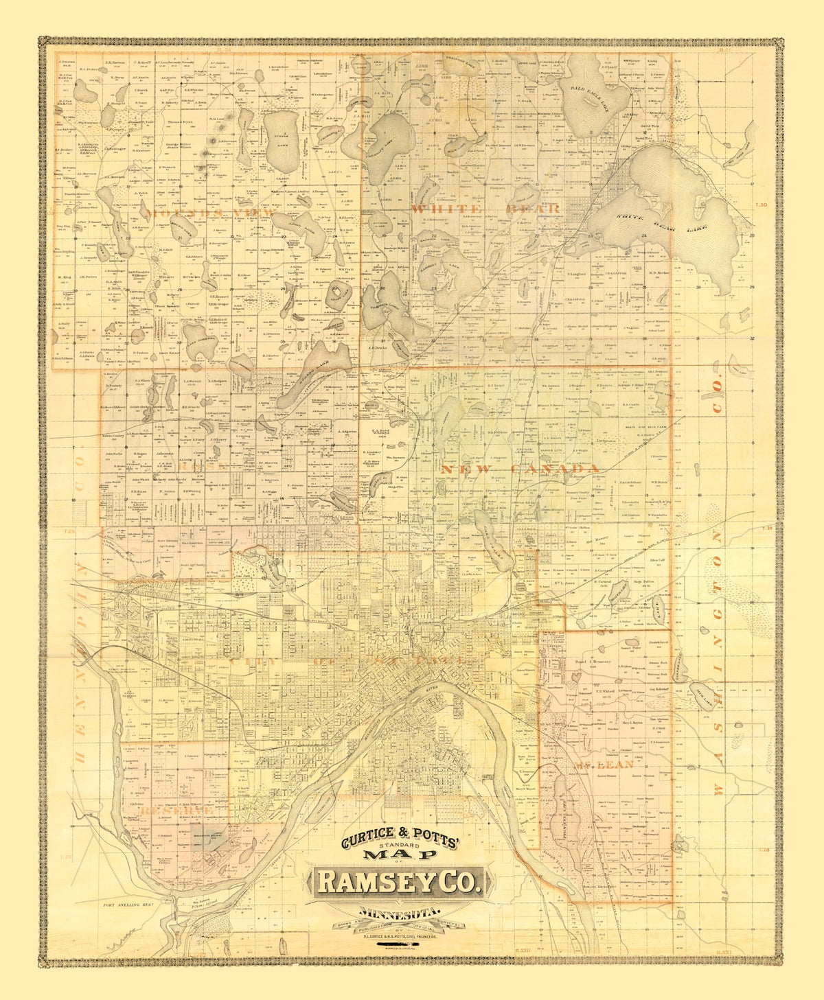 Preview of Vintage Map of Ramsey County, Minnesota 1885