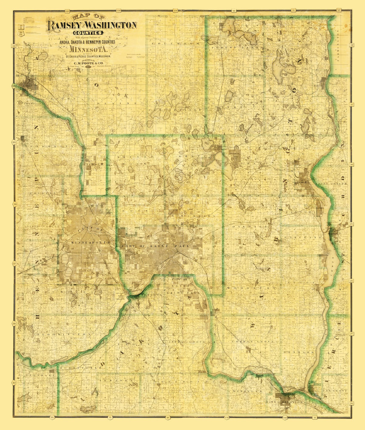 Preview of Vintage Map of Washington County, Minnesota 1887