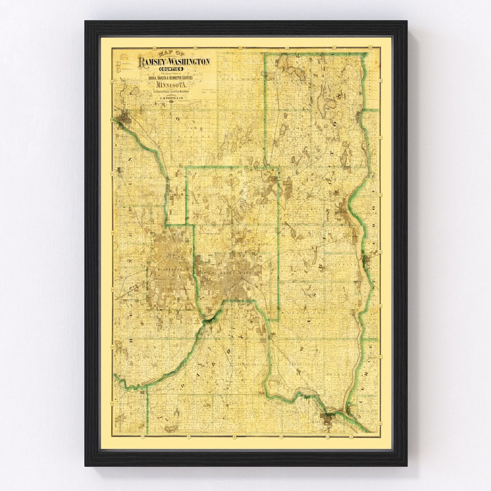 Washington County Vintage Map 1887