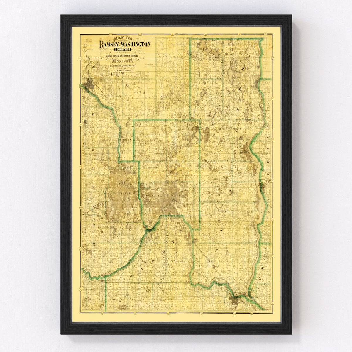 Washington County Vintage Map 1887