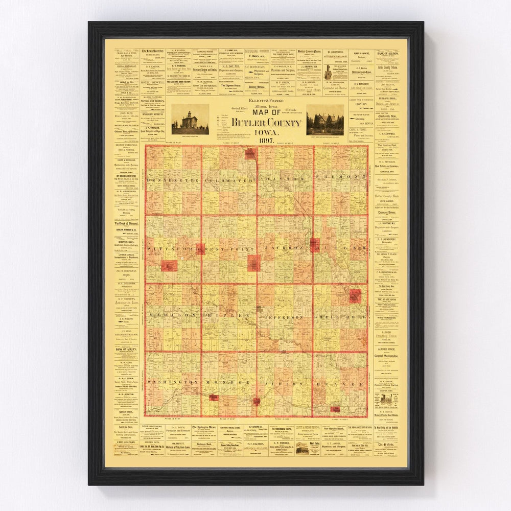 Butler County Vintage Map 1897
