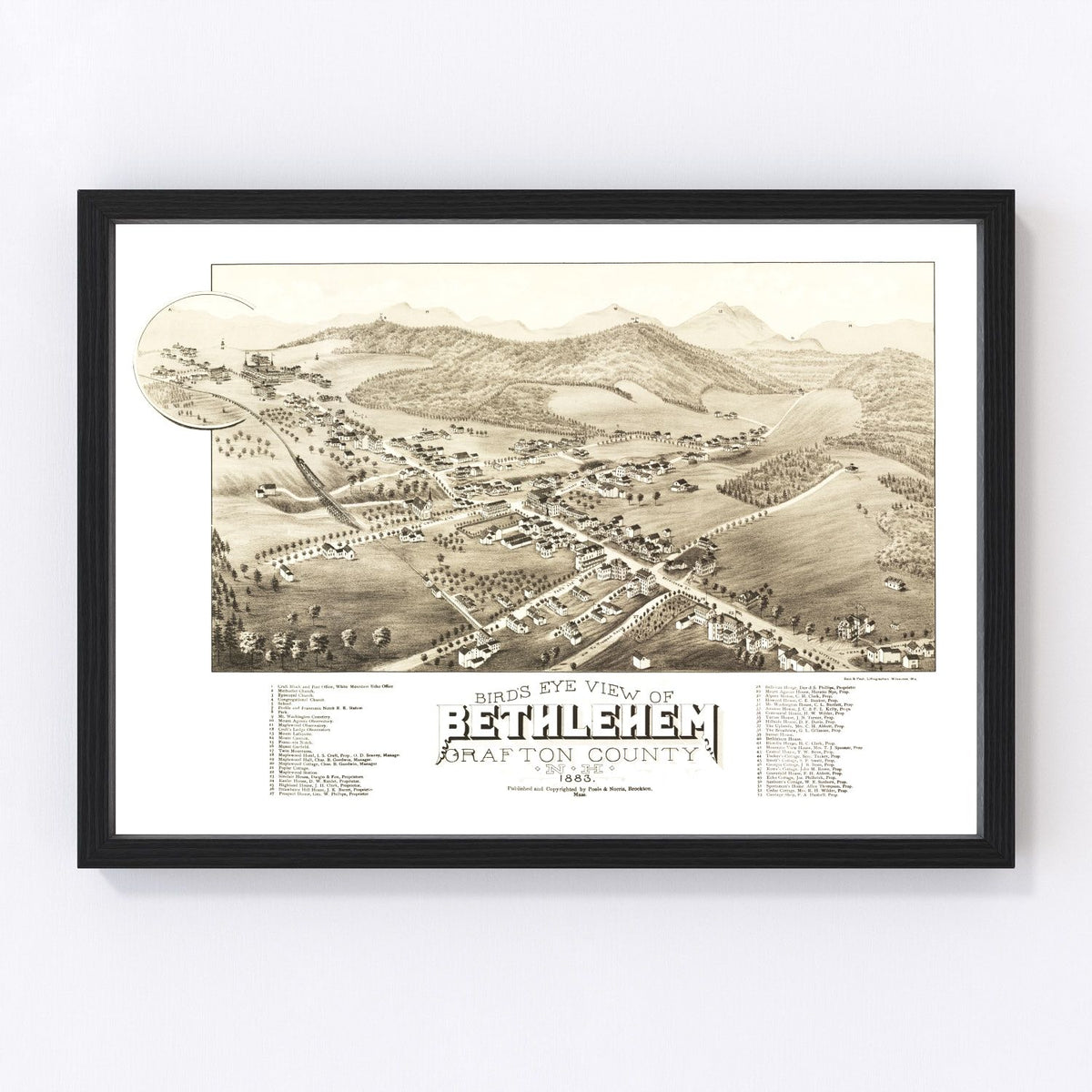 Bethlehem Vintage Map 1883