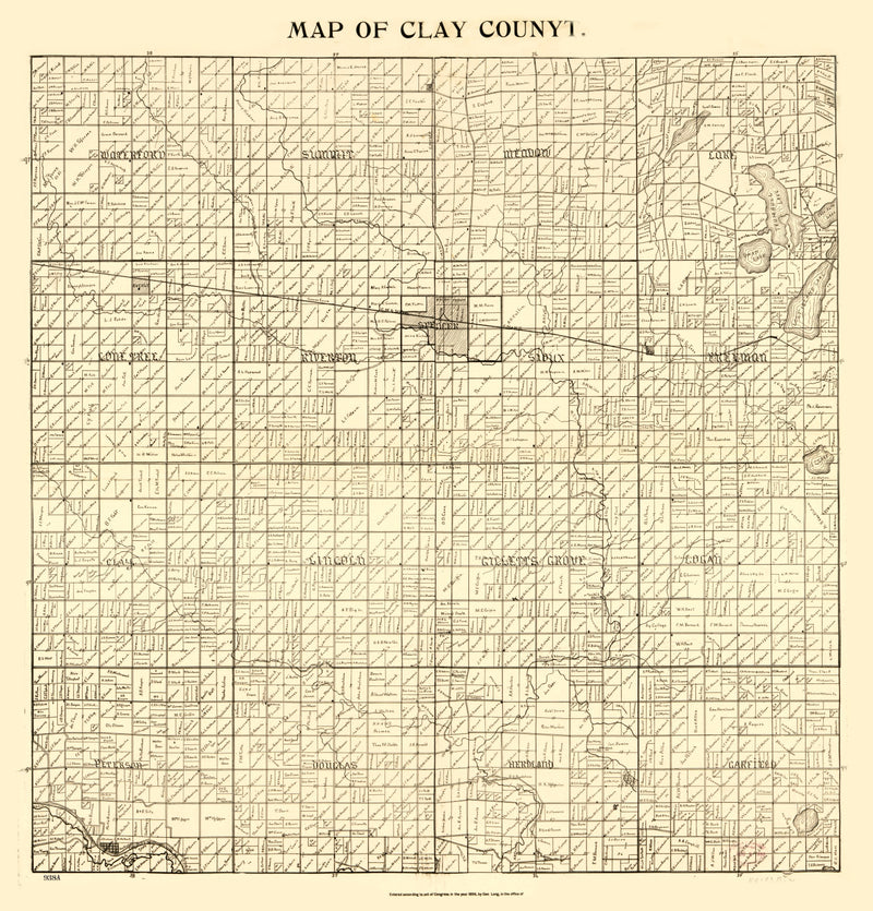 Size comparison using Vintage Map of Clay County, Iowa 1896