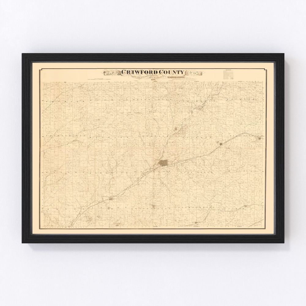 Crawford County Vintage Map 1883