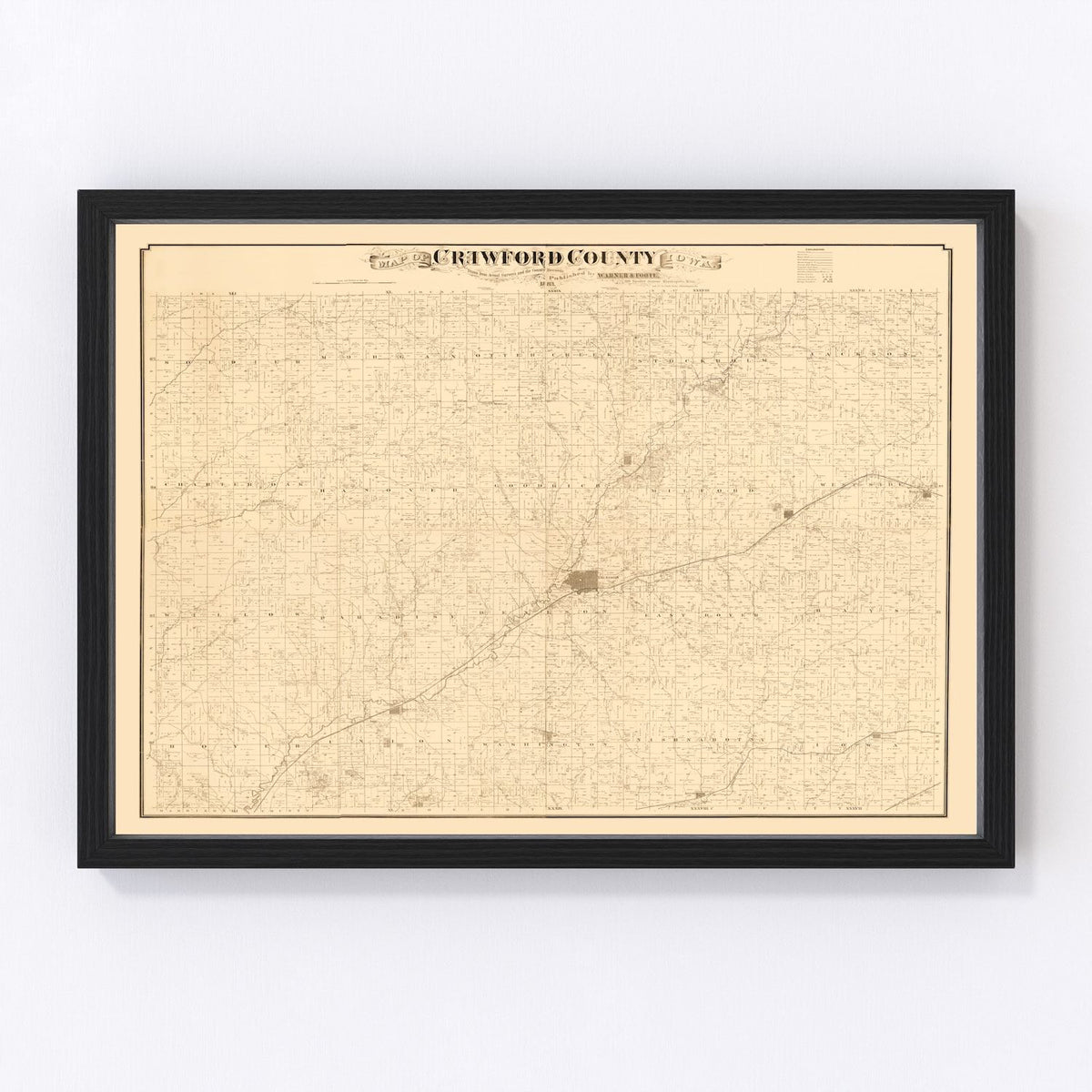 Crawford County Vintage Map 1883