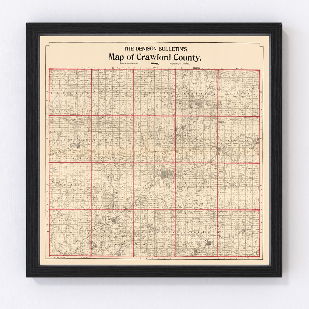 Crawford County Vintage Map 1898