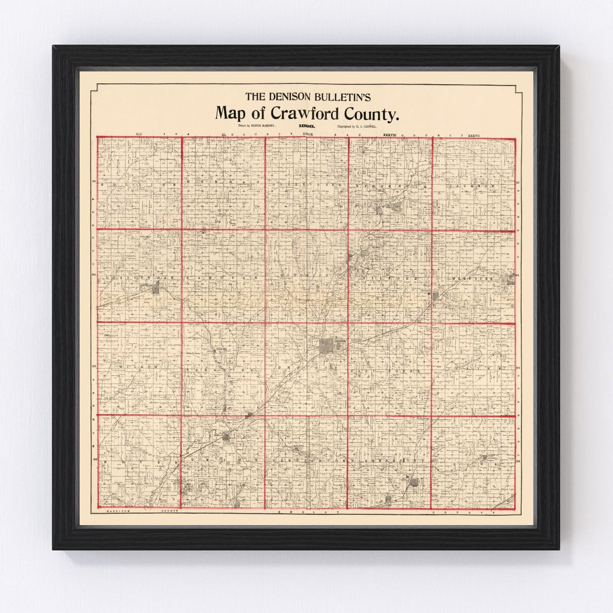 Crawford County Vintage Map 1898