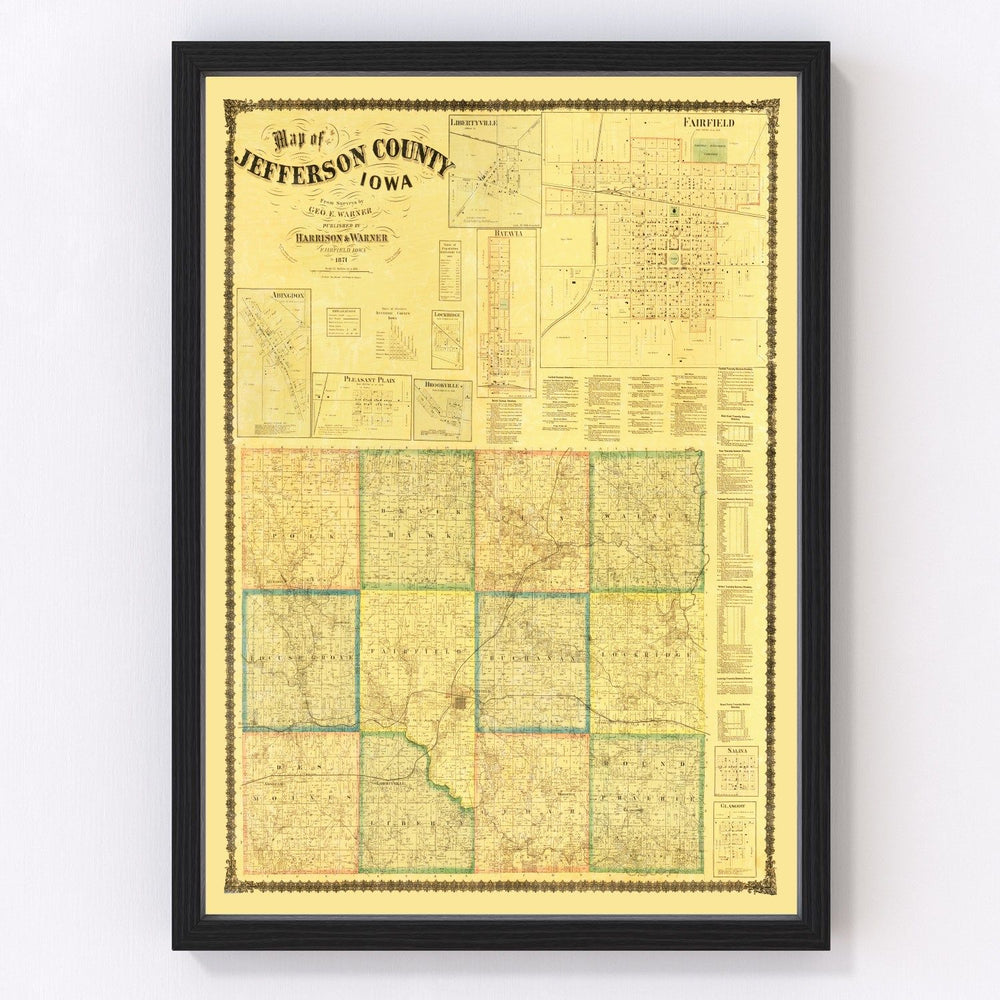 Jefferson County Vintage Map 1871