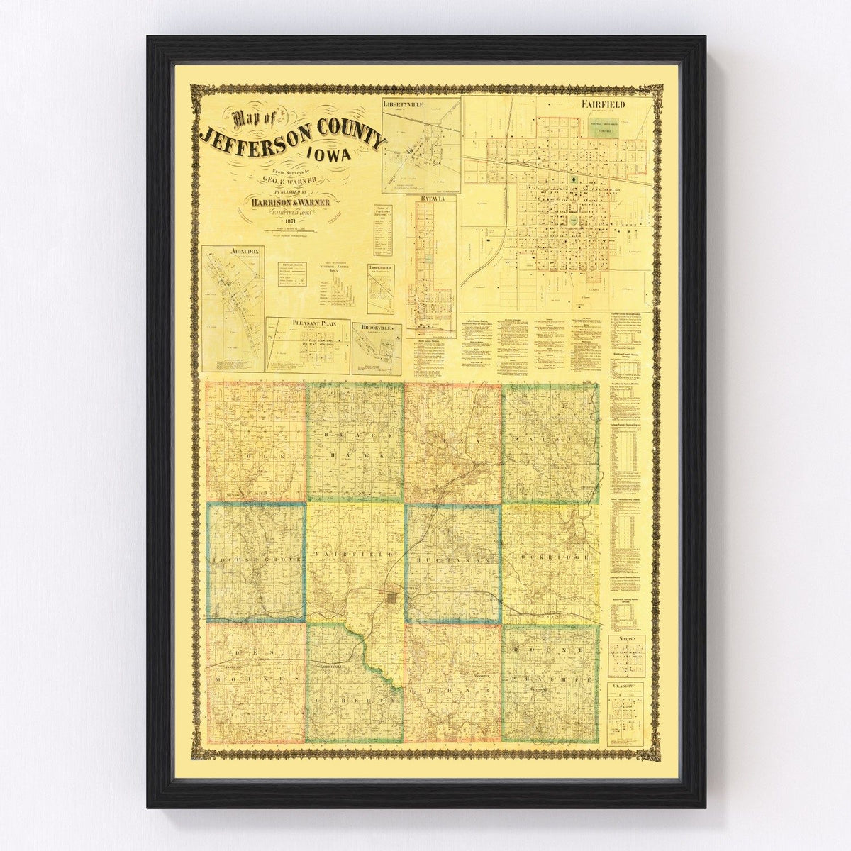 Jefferson County Vintage Map 1871