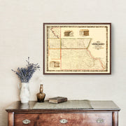 Vintage Map of Louisa County, Iowa 1858