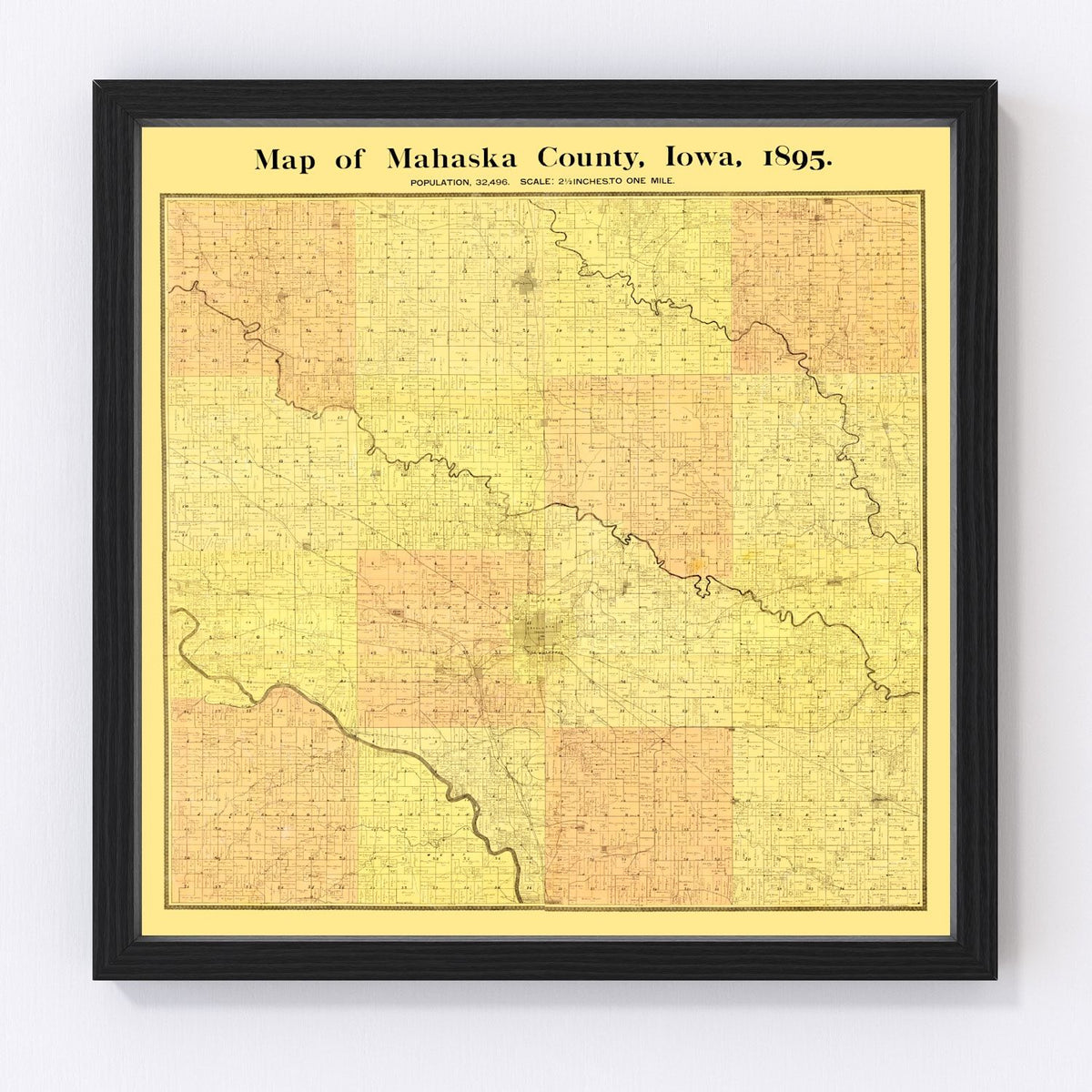 Mahaska County Vintage Map 1895
