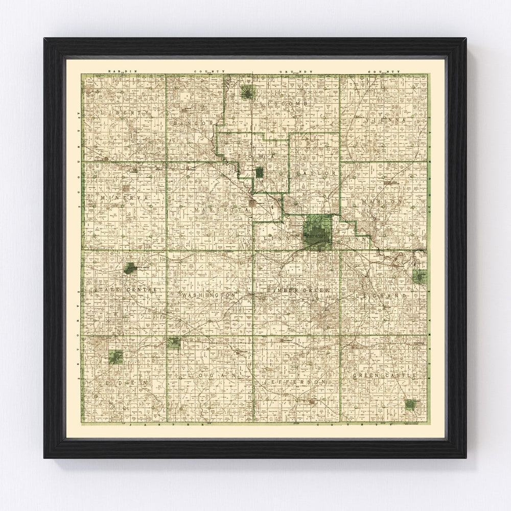 Marshall County Vintage Map 1896