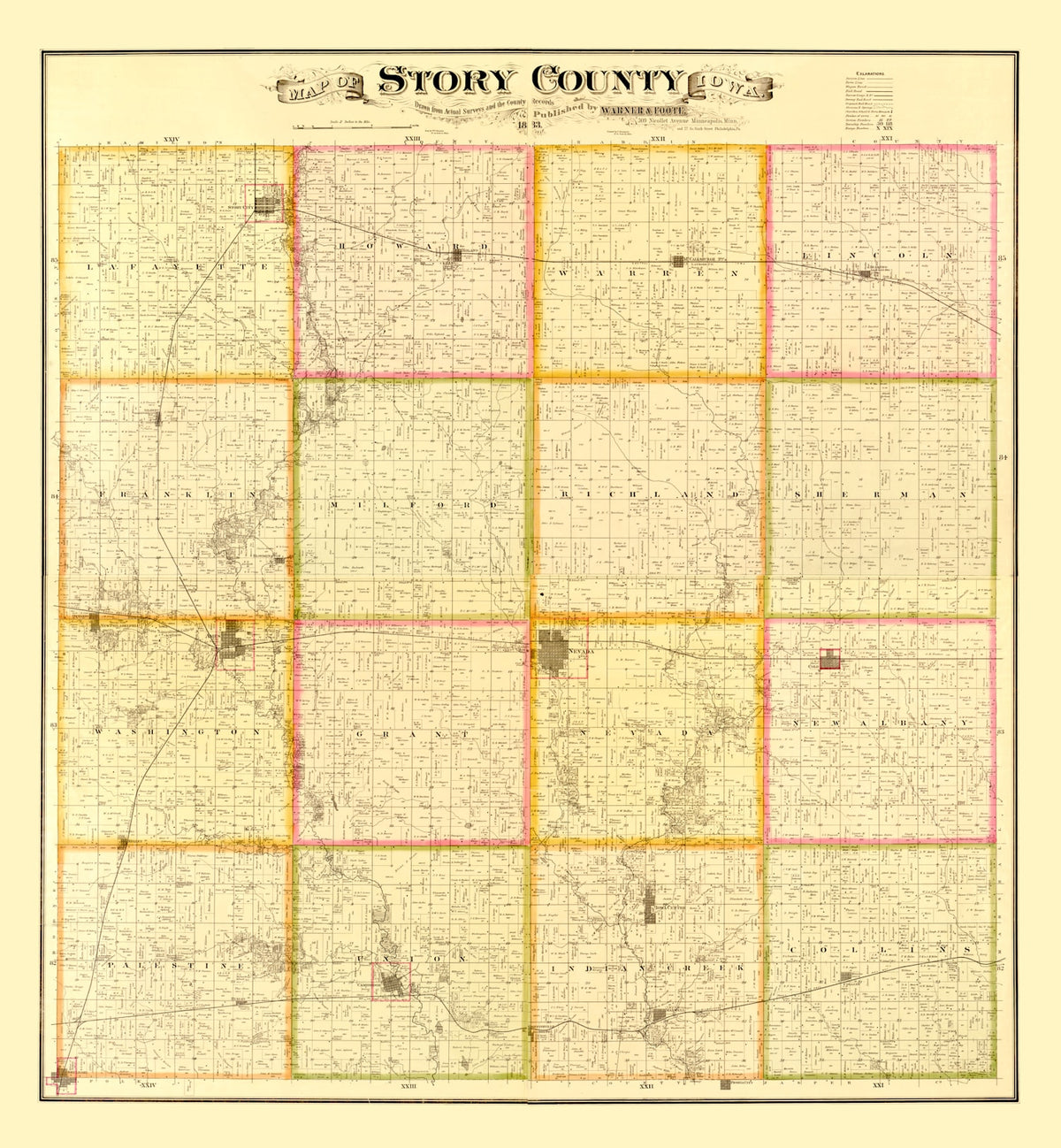 Preview of Vintage Map of Story County, Iowa 1883