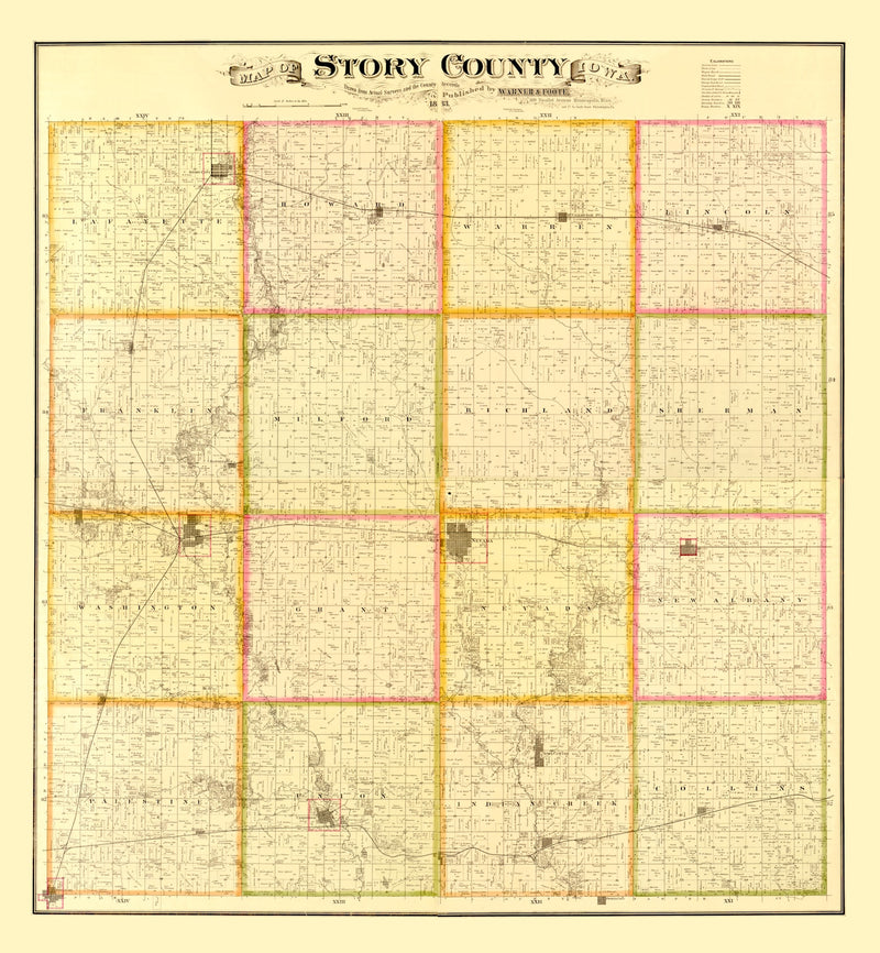 Size comparison using Vintage Map of Story County, Iowa 1883