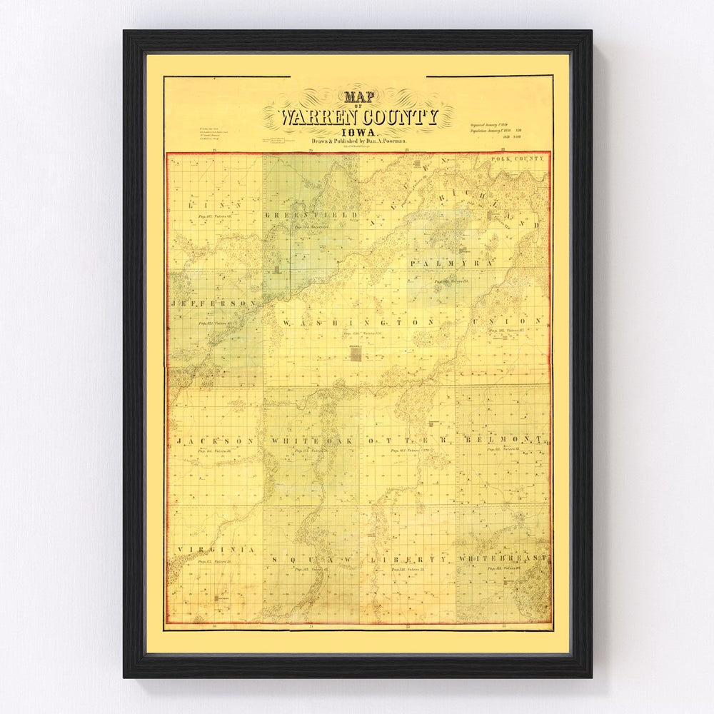 Warren County Vintage Map 1859