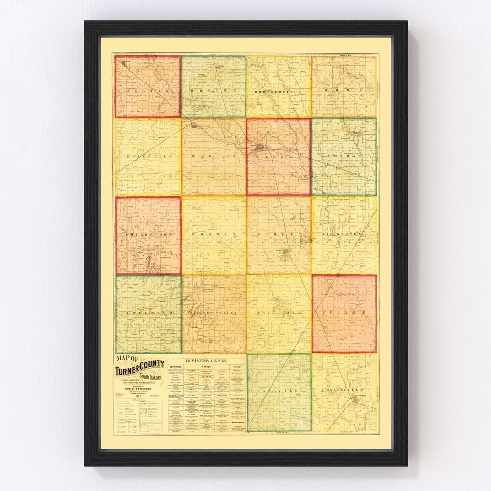Turner County Vintage Map 1893