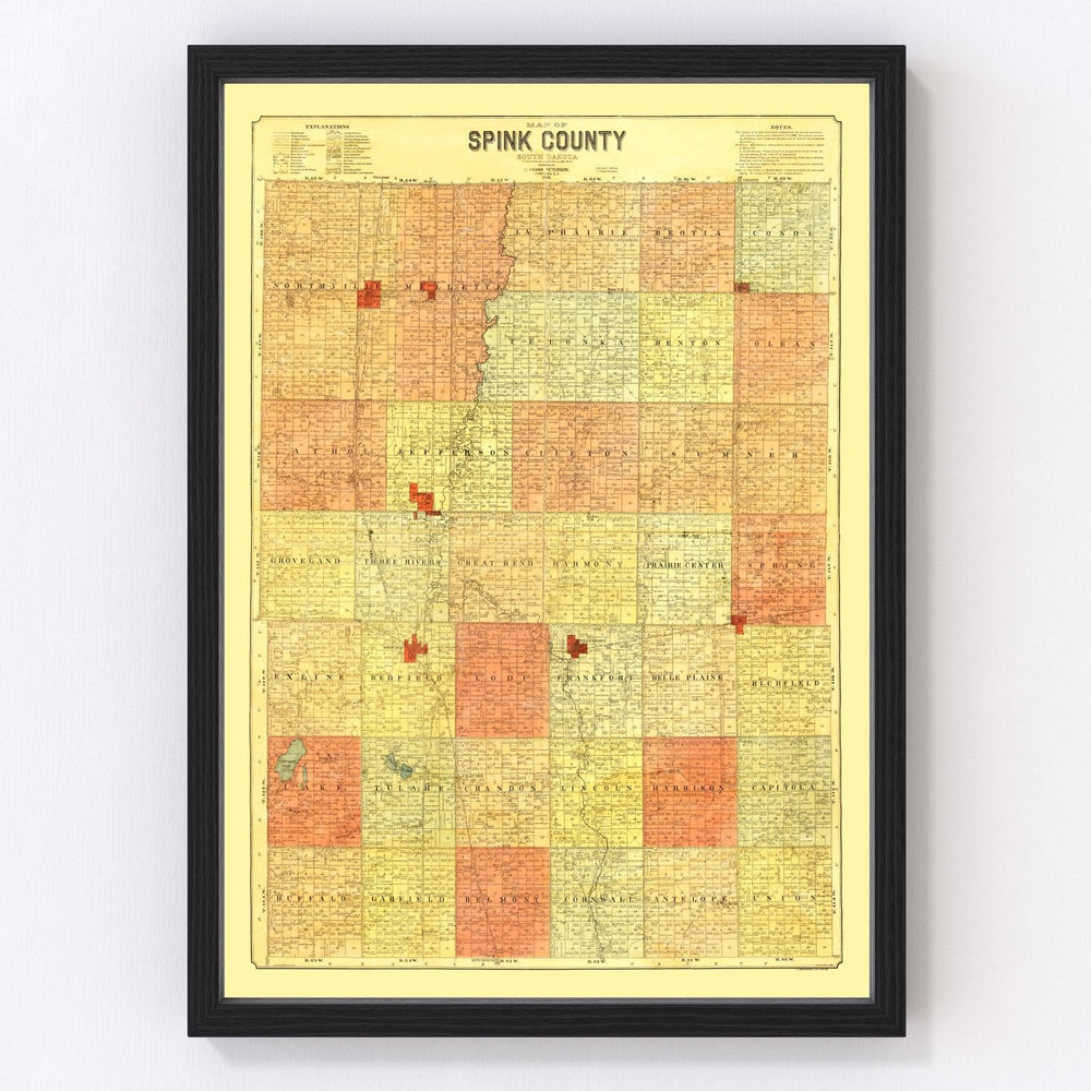 Spink County Vintage Map 1899