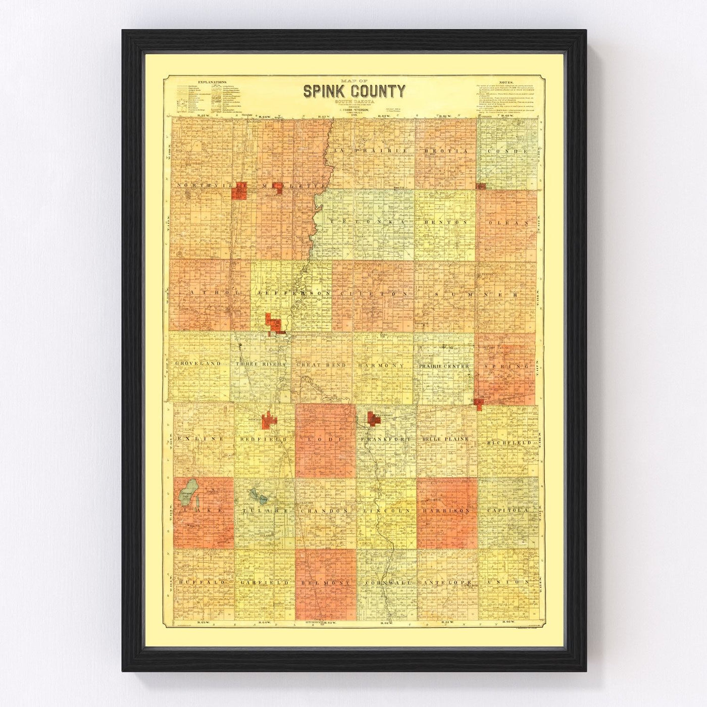 Spink County Vintage Map 1899