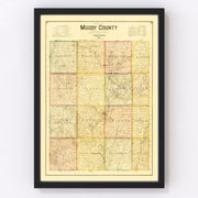Moody County Vintage Map 1896